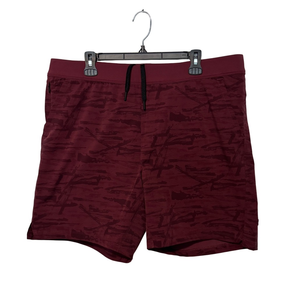 Public Rec Shorts Mens 40 Maroon Lined Flex Athletic Gym Workout Training 7.5"